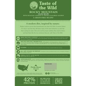 Taste of the Wild Rocky Mountain All Life Stages High Protein Grain-Free Recipe with Roasted Venison & Smoke-Flavored Salmon Dry Cat Food, 5-lb bag