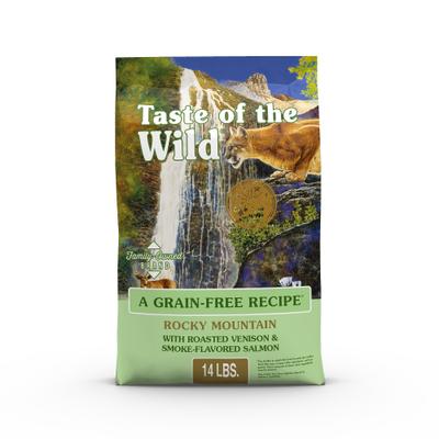 Show full view: Taste of the Wild Rocky Mountain Roasted Venison & Smoke-Flavored Salmon Grain-Free Dry Cat Food, 14-lb bag slide 1 of 9
