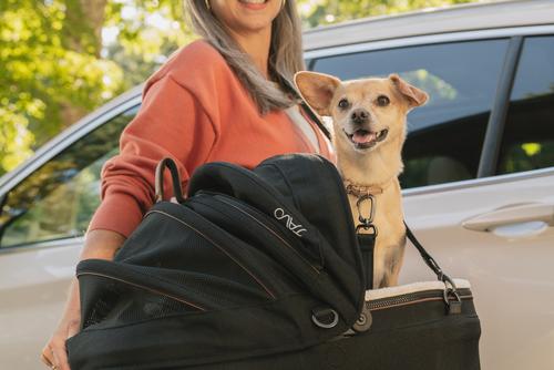 Show full view: Tavo Pets Maeve Flex Dog & Cat Car Seat, Brindle, Small slide 9 of 11