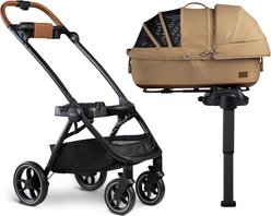 Tavo Pets Maeve Flex & Roscoe Dog & Cat Car Seat & Stroller System, Sable, Medium