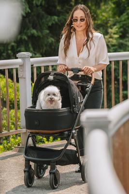 Show full view: Tavo Pets Maeve Flex & Roscoe Dog & Cat Car Seat & Stroller System, Sable, Medium slide 8 of 11