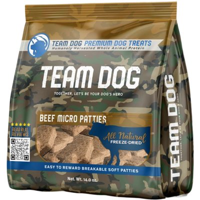 Team Dog Team Dog Beef Micro Patties Freeze-Dried Dog Treats, 14-oz bag