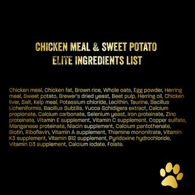 Show full view: Team Dog Chicken Meal & Sweet Potato 30/25 Elite Blend Premium Dry Dog Food, 33-lb bag slide 10 of 11