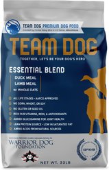 Team Dog Duck Meal & Lamb Meal 26/20 Essential Blend Dry Dog Food, 33-lb bag