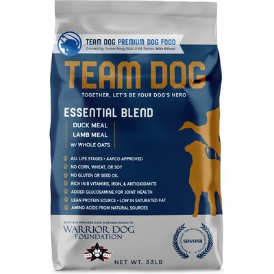 Team Dog Team Dog Duck Meal & Lamb Meal 26/20 Essential Blend Dry Dog Food, 33-lb bag