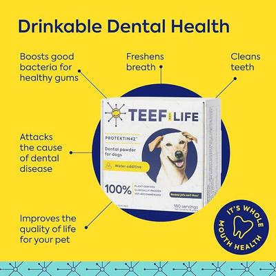 Show full view: TEEF! Protektin42 Powder Water Additive Dental Kit for Dogs, 30 count slide 4 of 7