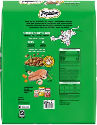 Show full view: Temptations Adult Seafood Medley Flavor Dry Cat Food, 13.5-lb bag slide 3 of 10