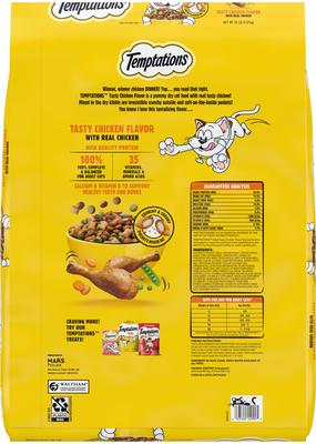 Show full view: Temptations Adult Tasty Chicken Flavor Dry Cat Food, 20-lb bag slide 3 of 11