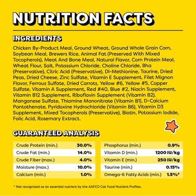 Show full view: Temptations Beef, Chicken, & Cheese BBQ Flavor Adult Dry Cat Food, 13.5-lb bag slide 6 of 10