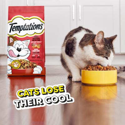 Show full view: Temptations Beef, Chicken, & Cheese BBQ Flavor Adult Dry Cat Food, 3.15-lb bag slide 8 of 10