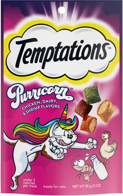 Show full view: Temptations Birthday Lobster & Beef Flavored + MixUps Purricorn Chicken Dairy & Shrimp Flavors Cat Treats slide 6 of 10