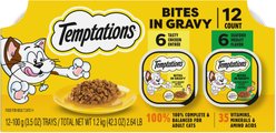 Temptations Bites in Gravy Flavor Variety Wet Cat Food, 3.5-oz tray, case of 12