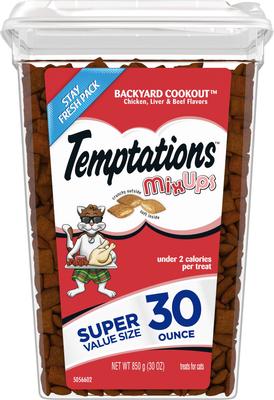 Show full view: Temptations Block Party BBQ Flavor Dry Food + MixUps Backyard Cookout Flavor Soft & Crunchy Cat Treats slide 6 of 9