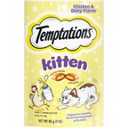 Temptations Chicken & Dairy Flavor Crunchy & Soft Kitten Treats, 3-oz bag