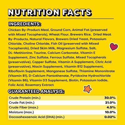 Show full view: Temptations Chicken & Dairy Flavor Crunchy & Soft Kitten Treats, 3-oz bag slide 7 of 11