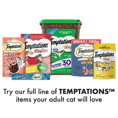 Show full view: Temptations Chicken & Dairy & Salmon & Dairy Flavor Soft & Crunchy Kitten Treat Multipack, 6.3-oz, 4 pack slide 10 of 11