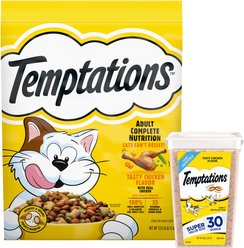 Temptations Chicken Dry Food + Classic Chicken Soft & Crunchy Cat Treats slide 1 of 9