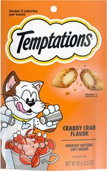 Temptations Classic Crabby Crab Flavor Crunchy & Soft Cat Treats, 3-oz bag