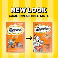Temptations Classic Crabby Crab Flavor Crunchy & Soft Cat Treats, 3-oz bag slide 2 of 8