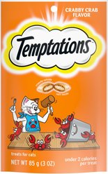 Temptations Classic Crabby Crab Flavor Crunchy & Soft Cat Treats, 3-oz bag