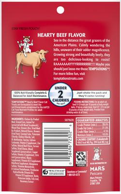 Show full view: Temptations Classic Hearty Beef Flavor Soft & Crunchy Cat Treats, 3-oz bag slide 3 of 12