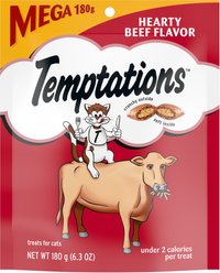 Temptations Classic Hearty Beef Flavor Soft & Crunchy Cat Treats, 6.3-oz bag