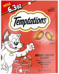 Temptations Classic Rockin' Lobster Flavor Soft & Crunchy Cat Treats, 6.3-oz bag