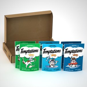 Temptations Classic Seafood Lovers Variety Pack Soft & Crunchy Cat Treats, 3-oz bag, case of 6