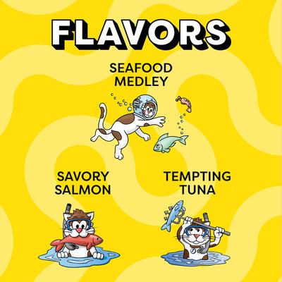 Show full view: Temptations Classic Seafood Lovers Variety Pack Soft & Crunchy Cat Treats, 3-oz bag, case of 6 slide 5 of 12