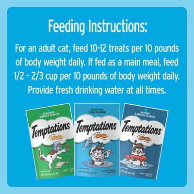 Show full view: Temptations Classic Seafood Lovers Variety Pack Soft & Crunchy Cat Treats, 3-oz bag, case of 6 slide 10 of 12