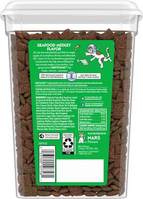Show full view: Temptations Classic Seafood Medley Flavor Soft & Crunchy Cat Treats, 16-oz tub slide 3 of 12