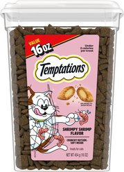 Temptations Classic Shrimpy Shrimp Flavor Soft & Crunchy Cat Treats, 16-oz tub