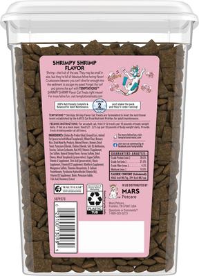 Show full view: Temptations Classic Shrimpy Shrimp Flavor Soft & Crunchy Cat Treats, 16-oz tub slide 3 of 12