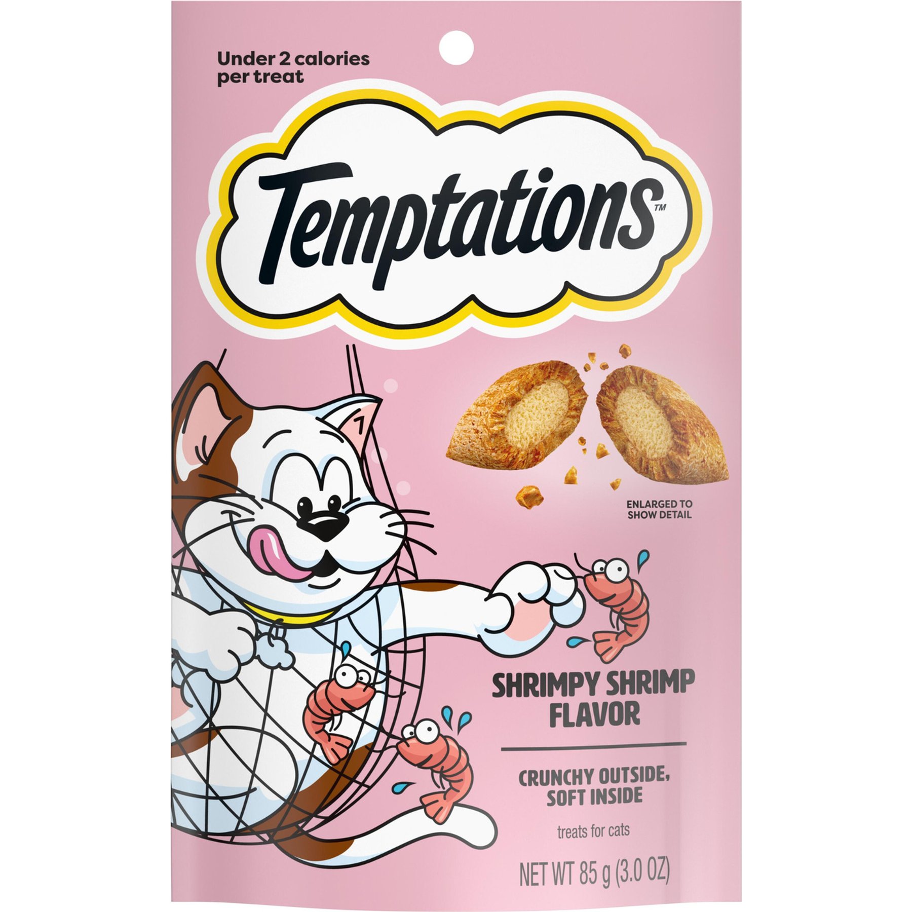 Temptations Classic Shrimpy Shrimp Flavor Soft & Crunchy Cat Treats, 3-oz bag