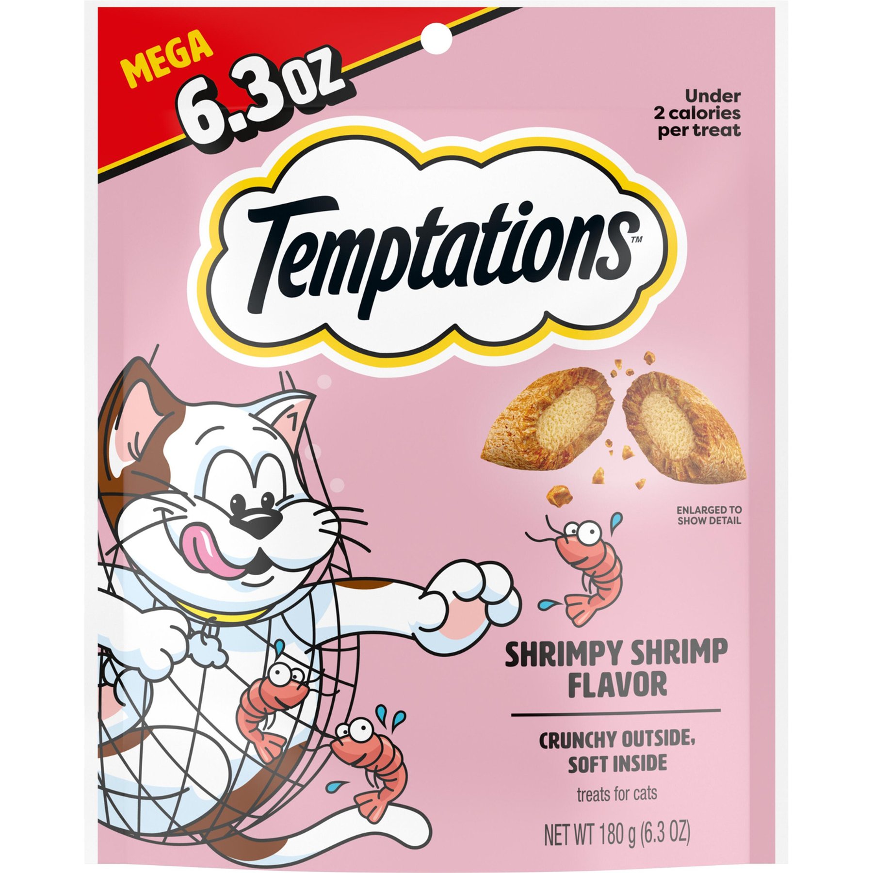 Temptations Classic Shrimpy Shrimp Flavor Soft & Crunchy Cat Treats, 6.3-oz bag