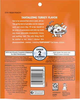 Show full view: Temptations Classic Tantalizing Turkey Flavor Soft & Crunchy Cat Treats, 6.3-oz bag slide 3 of 12