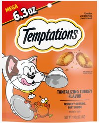 Temptations Classic Tantalizing Turkey Flavor Soft & Crunchy Cat Treats, 6.3-oz bag