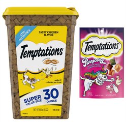 Temptations Classic Tasty Chicken Flavor + MixUps Purricorn Chicken Dairy & Shrimp Flavors Cat Treats
