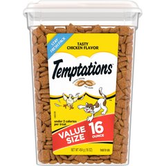 Temptations Classic Tasty Chicken Flavor Soft & Crunchy Cat Treats, 16-oz tub
