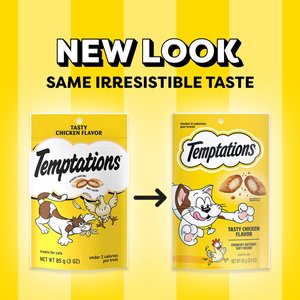 Temptations Classic Tasty Chicken Flavor Soft & Crunchy Cat Treats, 3-oz bag