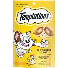 Temptations Classic Tasty Chicken Flavor Soft & Crunchy Cat Treats, 3-oz bag