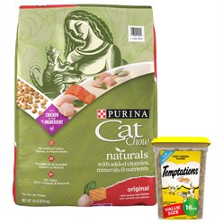 Temptations Classic Tasty Chicken Treats + Purina Cat Chow Naturals Original Dry Cat Food