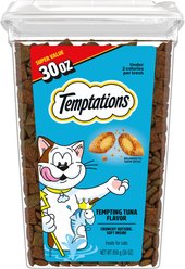 Temptations Classic Tempting Tuna Flavor Soft & Crunchy Cat Treats, 30-oz tub