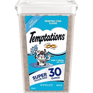 Temptations Classic Tempting Tuna Flavor Soft & Crunchy Cat Treats, 30-oz tub