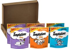 Temptations Classic Variety Pack Creamy Dairy, Tempting Tuna, Shrimpy Shrimp & Tantalizing Turkey Flavor Soft & Crunchy Cat Treats, 6.3-oz, case of 6