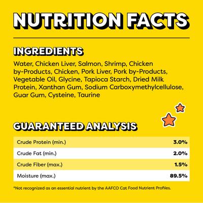 Show full view: Temptations Creamy Puree Mix-Ups Seafood Medley Flavor Lickable Cat Treats, 0.42-oz tube, pack of 16 slide 7 of 11