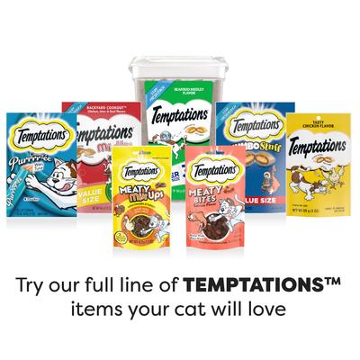 Show full view: Temptations Creamy Puree Salmon, Chicken & Tuna Variety Pack Lickable Cat Treats, 0.425-oz tube, pack of 48 slide 10 of 12
