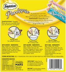 Temptations Creamy Puree Salmon, Chicken & Tuna Variety Pack Lickable Cat Treats, 0.42-oz pouch, 24 count slide 2 of 9