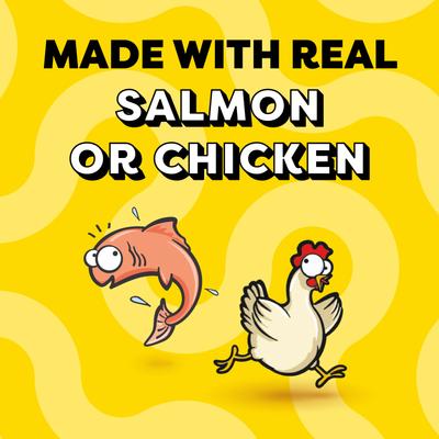 Show full view: Temptations Creamy Puree Salmon & Chicken Variety Pack Lickable Cat Treats, 0.425-oz, 16 count slide 6 of 12