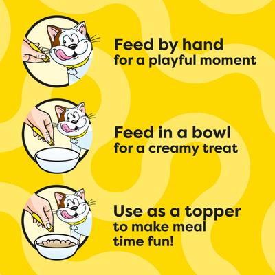 Show full view: Temptations Creamy Puree Salmon & Chicken Variety Pack Lickable Cat Treats, 0.425-oz, 16 count slide 9 of 12